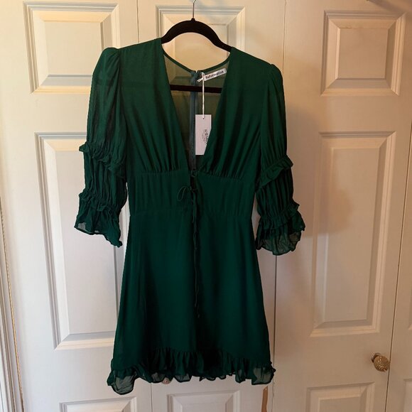 NWT Reformation Laurelei Dress - Emerald - Size 6 - Picture 5 of 6